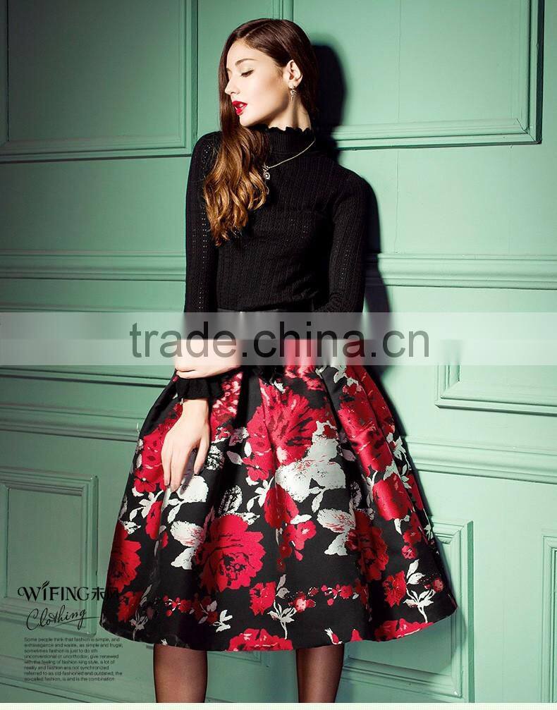 Hot Sale Latest Ladies Long Skirts Floral Printed Tutu Skirts,Fashion Floral Printed Long Tutu Skirts For Ladies