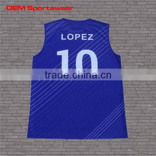 Blue color custom men sublimation printed tank top
