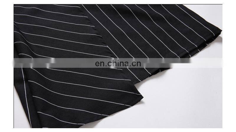 New fashion dress temperament strip pattern empire loose pants for women wear