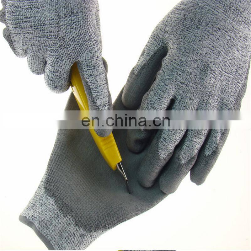 Construction work gloves cutting resistant PU coated safety Gloves