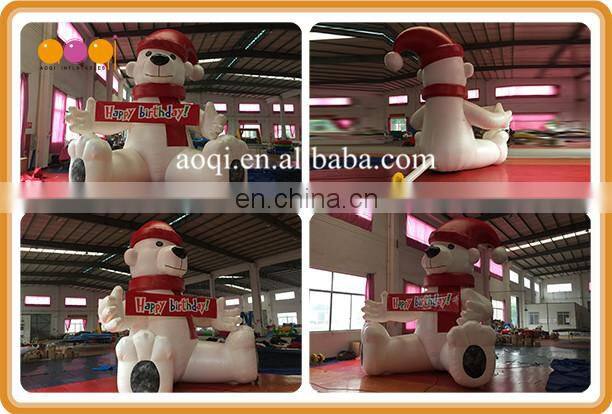china supplier custom happy birthday inflatable bear cartoon model for advertising