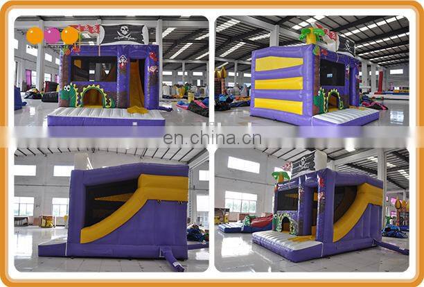 Outdoor playground pirate inflatable combo jumping bouncer with kids toy