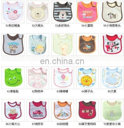 Wholesale Embroidery 100% Cotton Giraffe Pattern Baby Bib for Newborn To Toddler