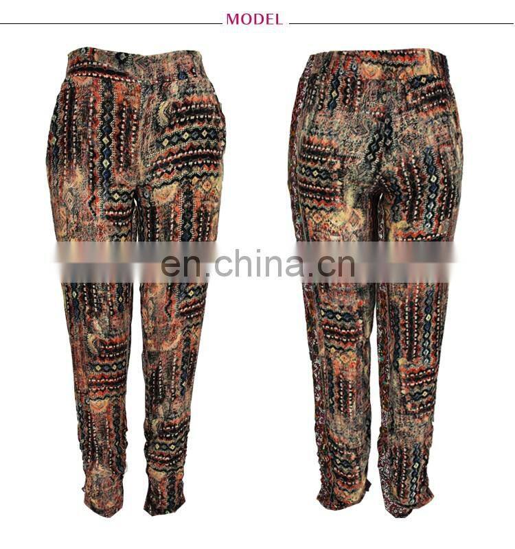 2016 Newest China Wholesale Cheap Clothing Women Bohemian Printed Casual Pants