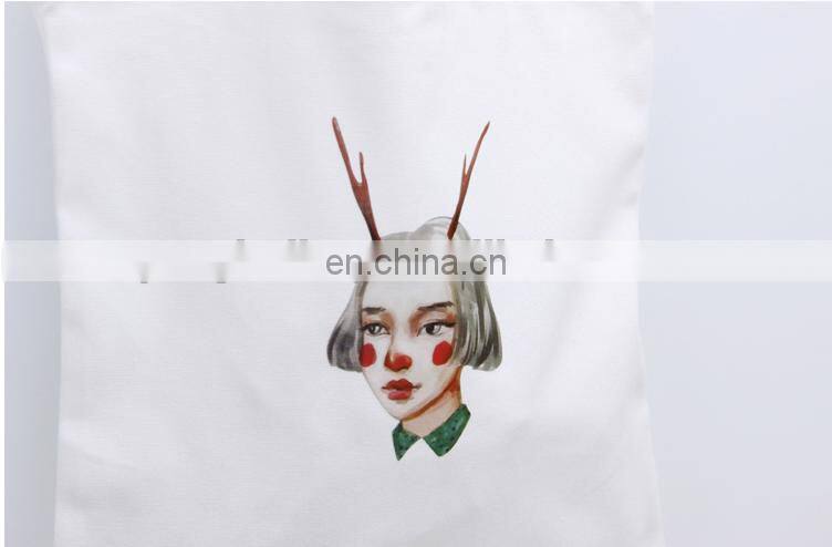 Wholesale UK Women Popular White Black Canvas Tote Bag