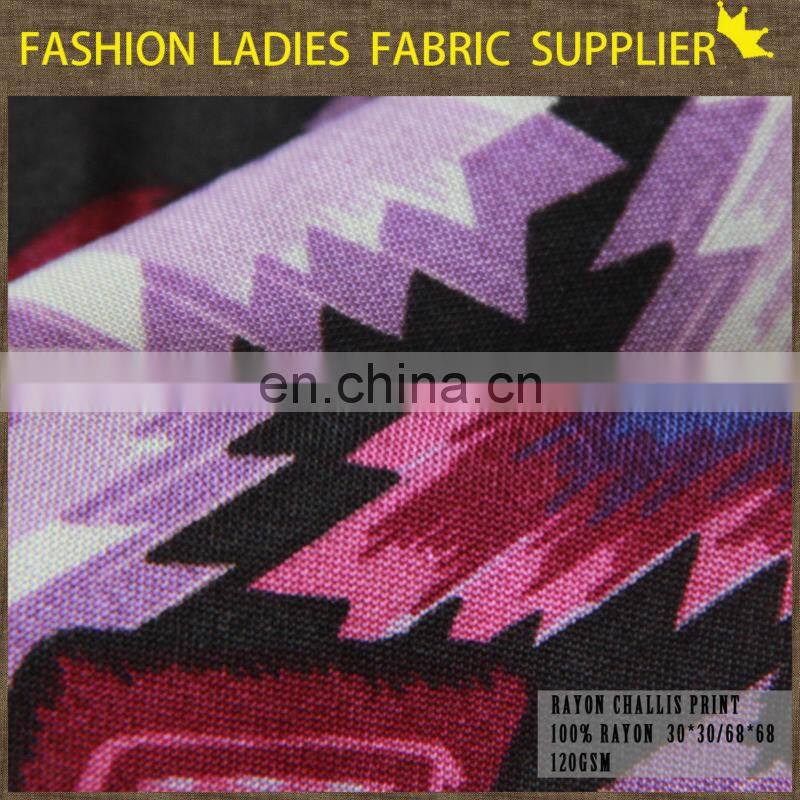 womens rayon clothing challis new design rayon viscose challis fabric soft 100% rayon challie fabric