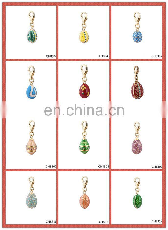 Hot sale fashion 8mm / 10 mm hole gold slide letter charm with white diamond