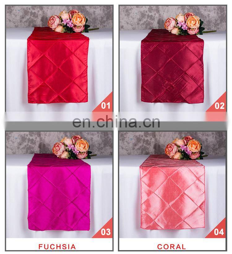 taffeta dinner table runner for wedding banquet decoration