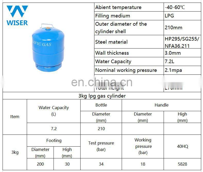 3 kg LPG gas cylinder