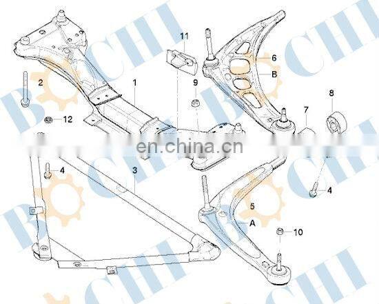 31121094466 triangle suit for e46 suspension kit