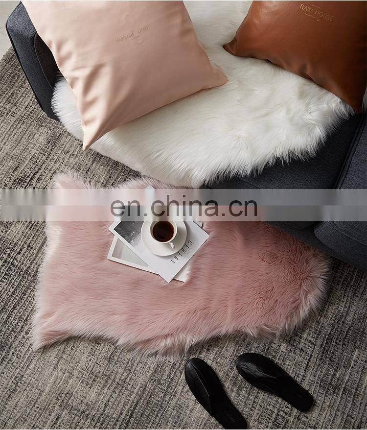 RAWHOUSE pink white gray plush skindeer leather carpet