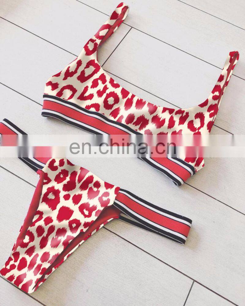 2pc set leopard Brazilian bikini swimwear women swimwear swimsuit with pad