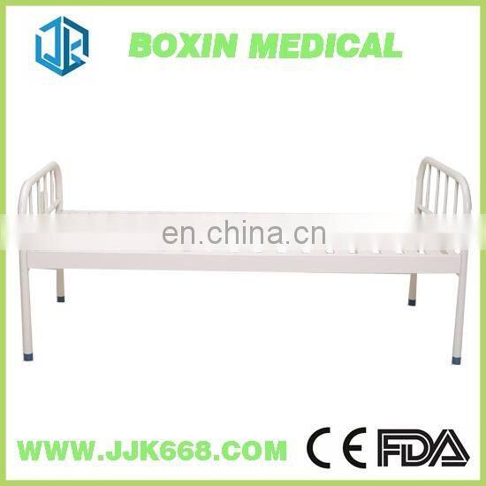 Simple Cold-rolled steel plate flat platform hospital medical bed with 6cm waterproof breathable mattress