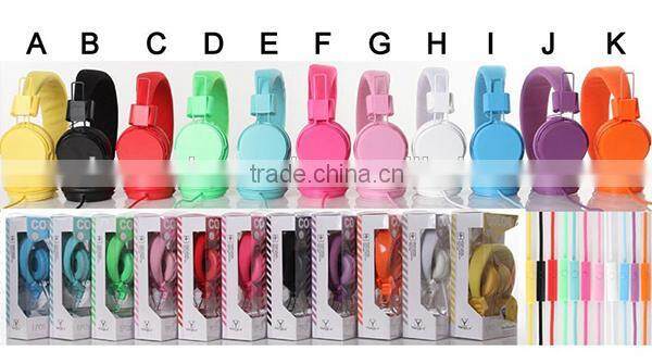 Best selling China wholesale bulk order fancy funny colourful headphone 2016