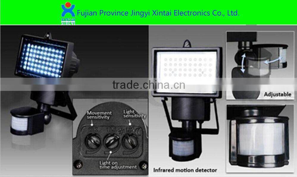 Solar panel supply power led flood light with PIR Motion Sensor