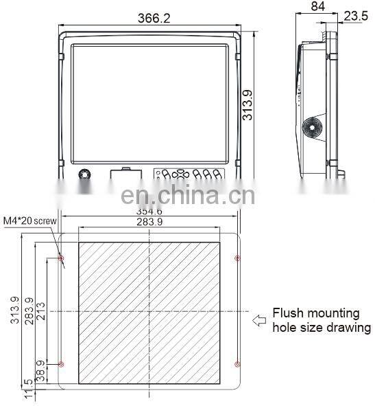 Marine electronics navigation communication HM-2615 15 inch screen GPS radar sonar echo sounder fish finder monitor LCD display