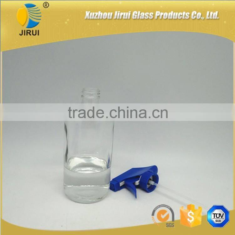 500ml clear boston round glass bottle with trigger pump