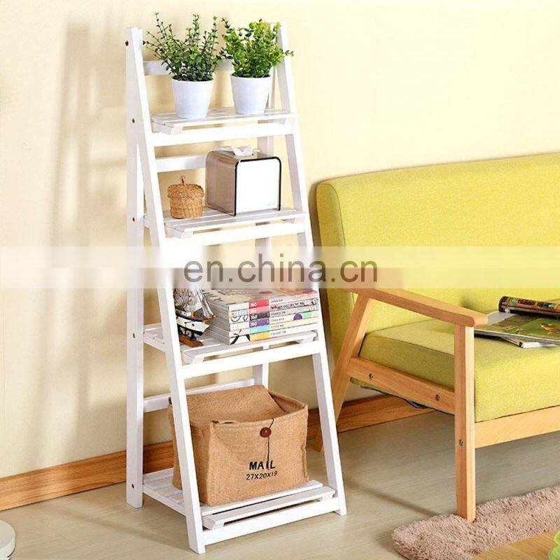 Folding Plant Storage Shelves Rack Stand Flower Staircase with 4 steps Ladder for Home Decor