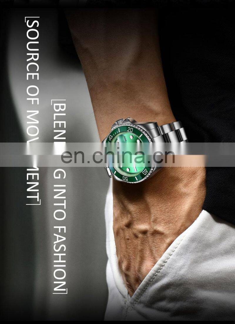 LIGE 6801 Luxury Automatic Watches Men Stainless Steel Waterproof Dive Watches Business Mechanical Watch