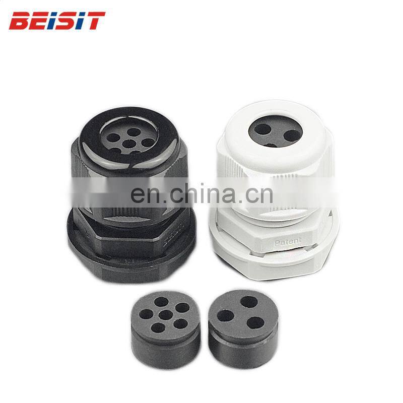 PG Type Nylon Plastic multi hole Cable Gland Connector with IP68 Certification