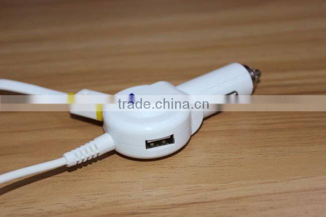 3.1A 3100mA 3in1 vehicle charger android device and smart phone car charger with 6 Feet cable