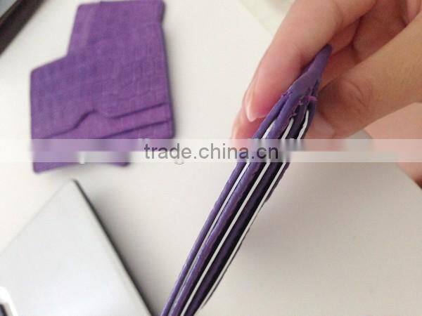 New Design Purple Color Genuine Crocodile Parttern Cow Leather Credit Card Holder ID Business Name Card Case for lady