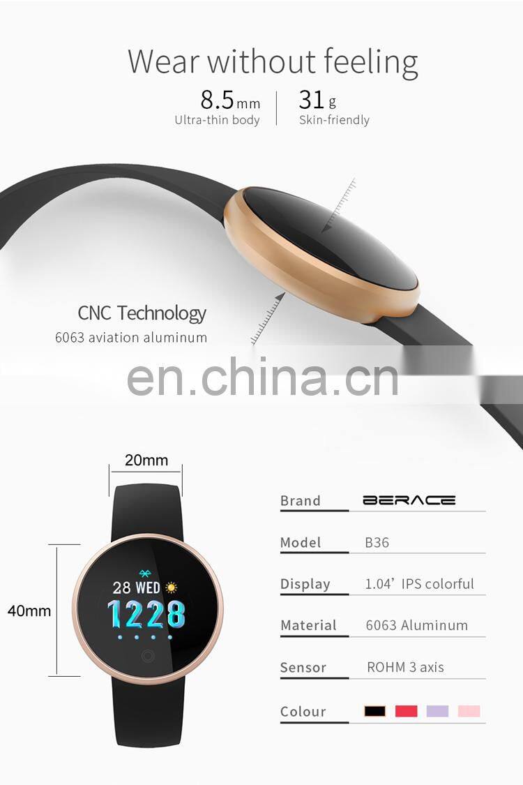 skmei b36 beautiful wrist smart for women sport watch heart rate