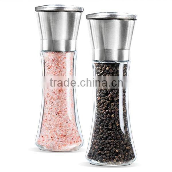 Amazon hot sell kitchen items Manual Mill Shakers With Adjustable Ceramic Grinder