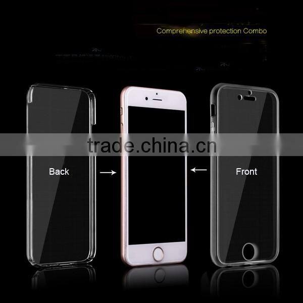 360 degree full protective colorful transparent tpu pc combo case for iphone 6 plus 6s plus