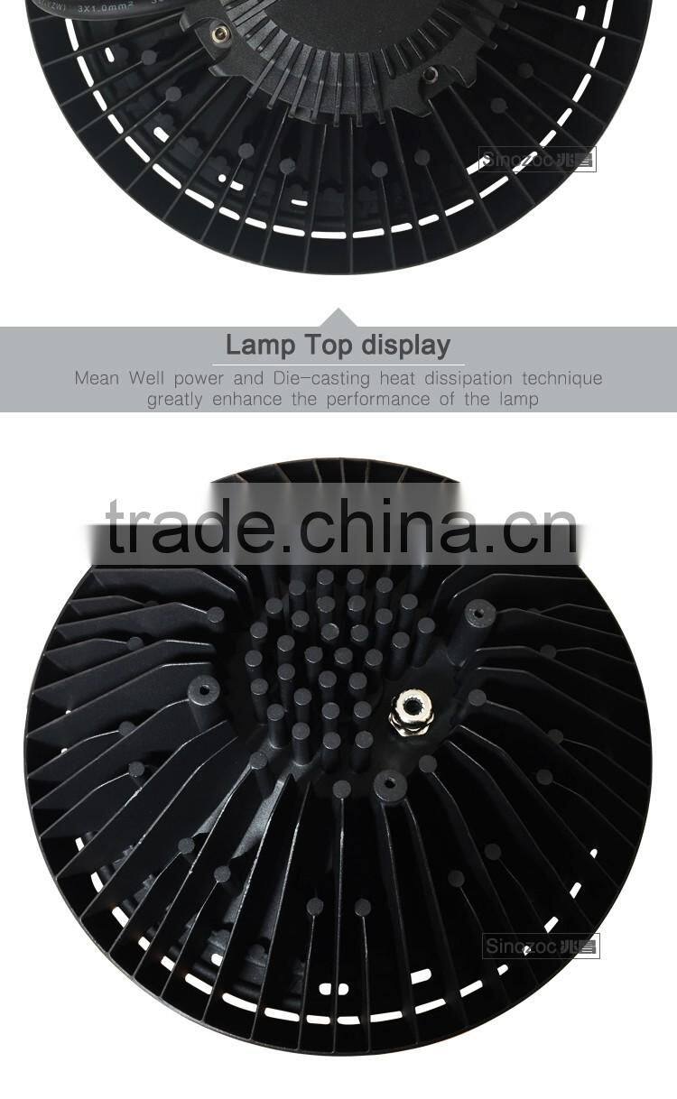 Sinozoc Best quality IP66 100w 150w ufo led high bay lighting industrial led high bay lamp with CE CC EMC CCC Rohs approved