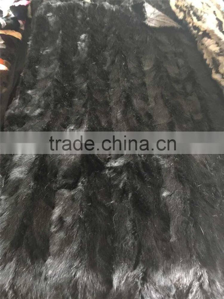 New Black Fox Fur Plate Blanket Top Quality Fox Skin
