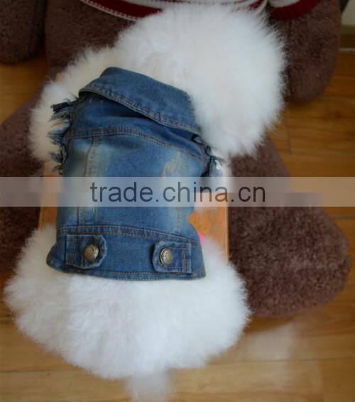 Retro-scratched grain cowboy dog clothes small spring/summer/autumn Teddy bear vest pet clothing
