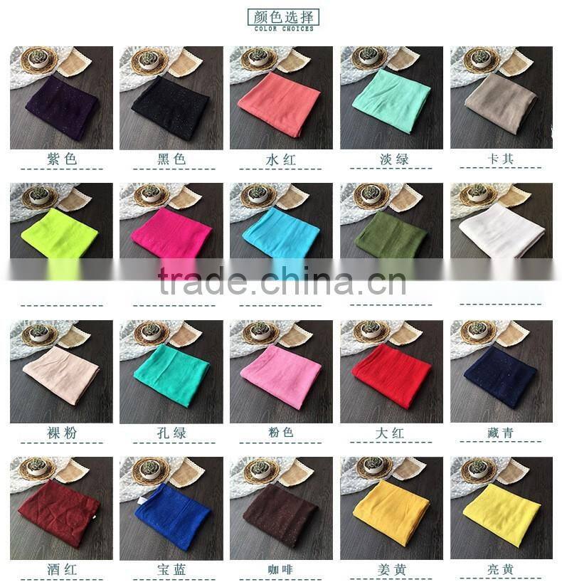 Wholesale Fashion Hot Popular Sprinkling Silver Women Plain Cotton Muslim Hijab