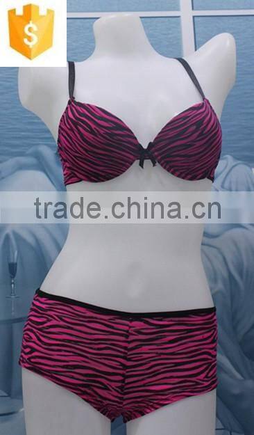 2016 The deep pink zebra lines lingerie suite
