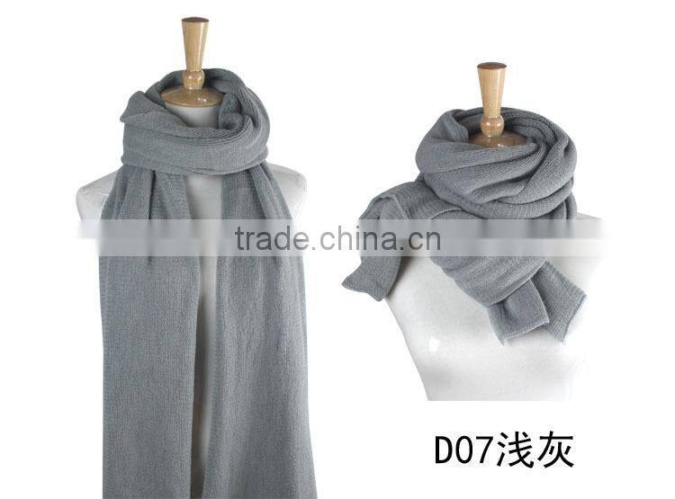 Wholesale Long Acrylic Knitted Plain Fashion Ladies Winter Scarf