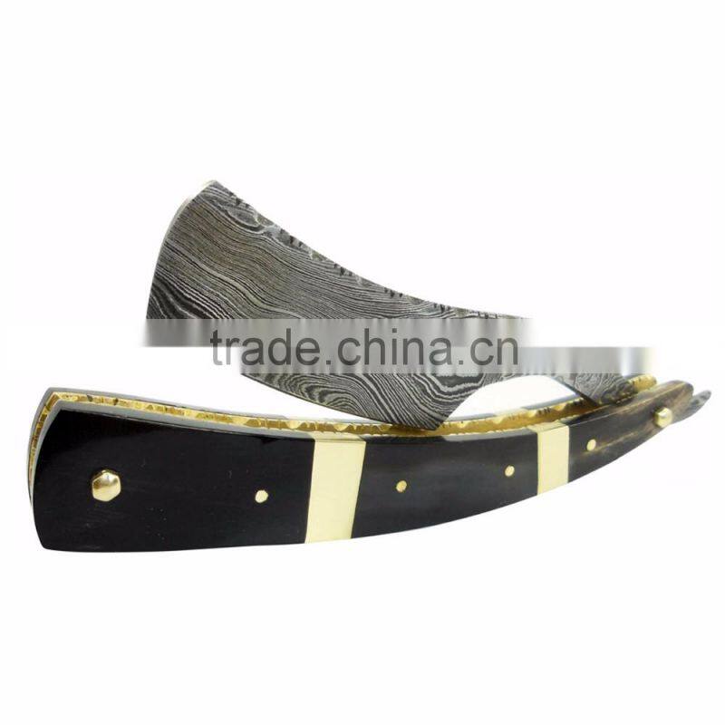 Damascus Solid blade razor (custom handmade)