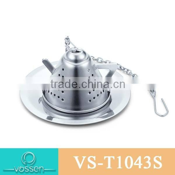Gold plating tea pot shaped D tea infuser