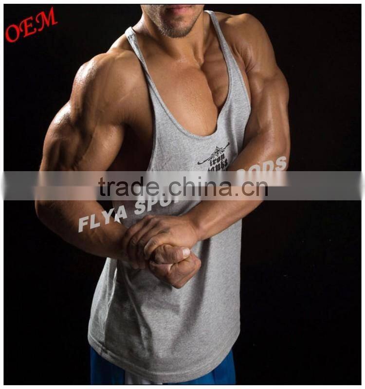 high quality wholesale custom printed stringer gym vests for men