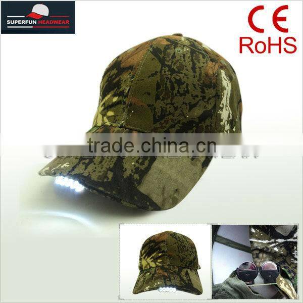 factory supply highest quality camouflage LED light caps