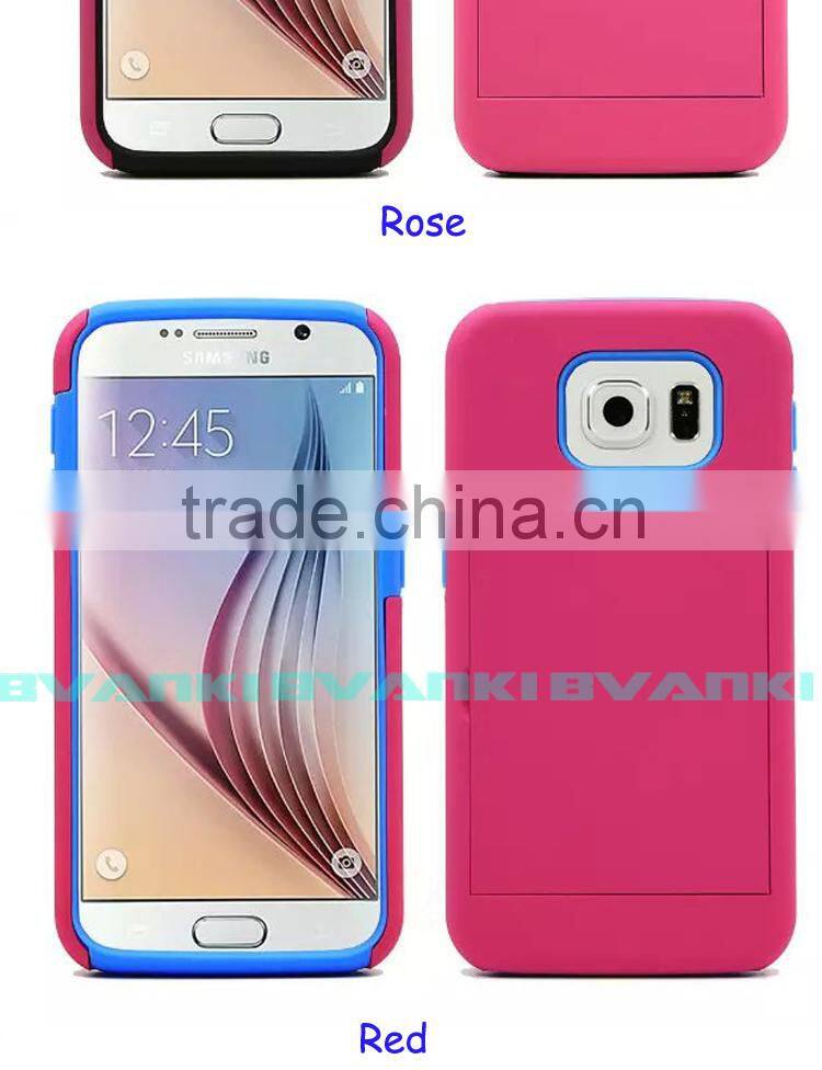 Fashion Style Latest 2 IN 1 combo case for samsung galaxy s6 Factory price mobile phone case for samsung galaxy s6 case alibaba