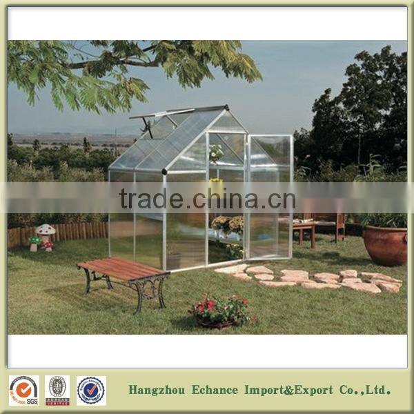 Outdoor plastic sheet and Aluminum frame walk-in garden greenhouses/flower house-GH2012