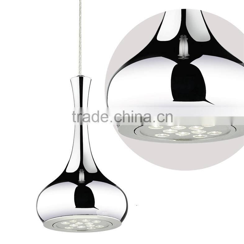 2016 New 9W 12W Plated Silver LED Pendant Light Color Vase Dining Room Creative LED Droplights