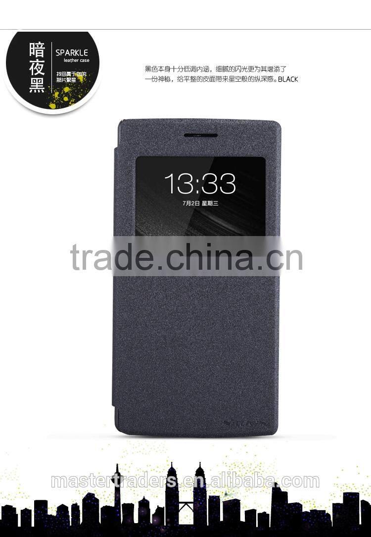 Origianl NILLKIN Sparkle Series Flip Luxury PU Leather Case Skin Back Cover For One Plus MT-2749