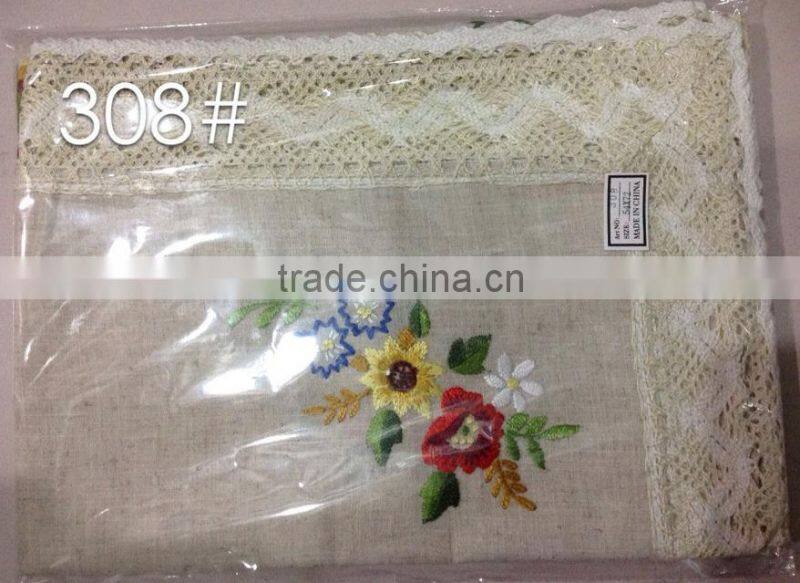 Linen Hand Embroidered Tablecloth