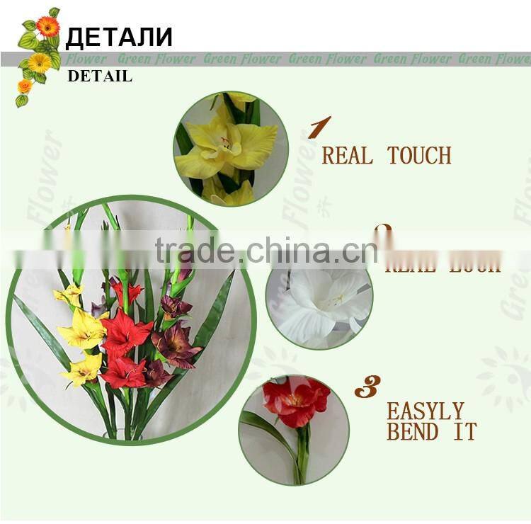 Greenflower 2016 Wholesale Real Touch Latex PU China Artificial Flowers gladiolus for wedding decoration