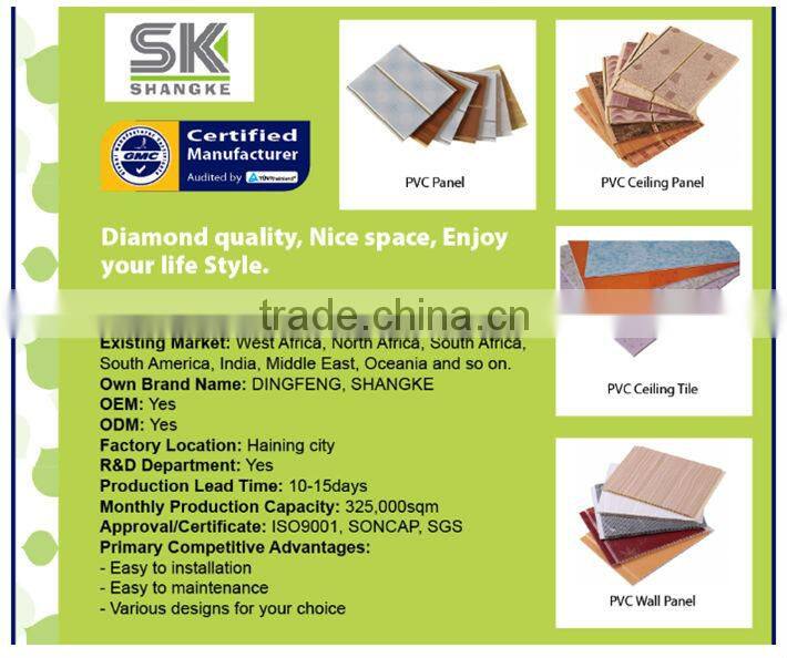 Plastic building material for interior decoration (haining factory)