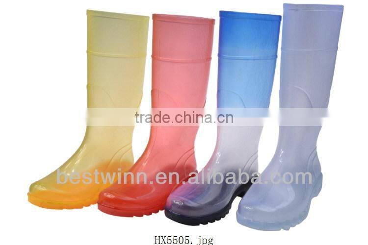 2013 PVC transparent lady and kids rain boots and shoes