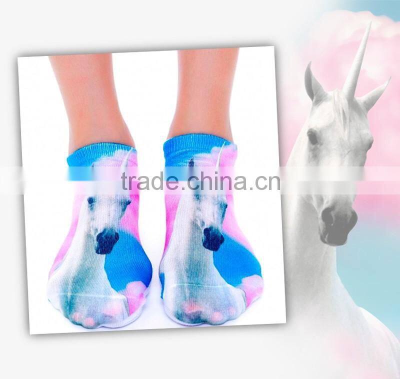 fashion honny dots wear high quality 3d digital full print colorful ankle socks sports unisex custom hot sale stretch spandex