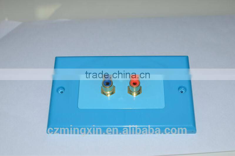 2RCA connector electrical socket waterproof panel decorative plates for walls