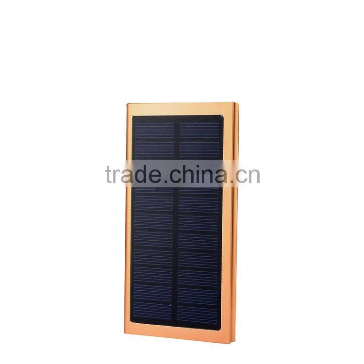 Slim 8000mah metal case solar engery power bank charger